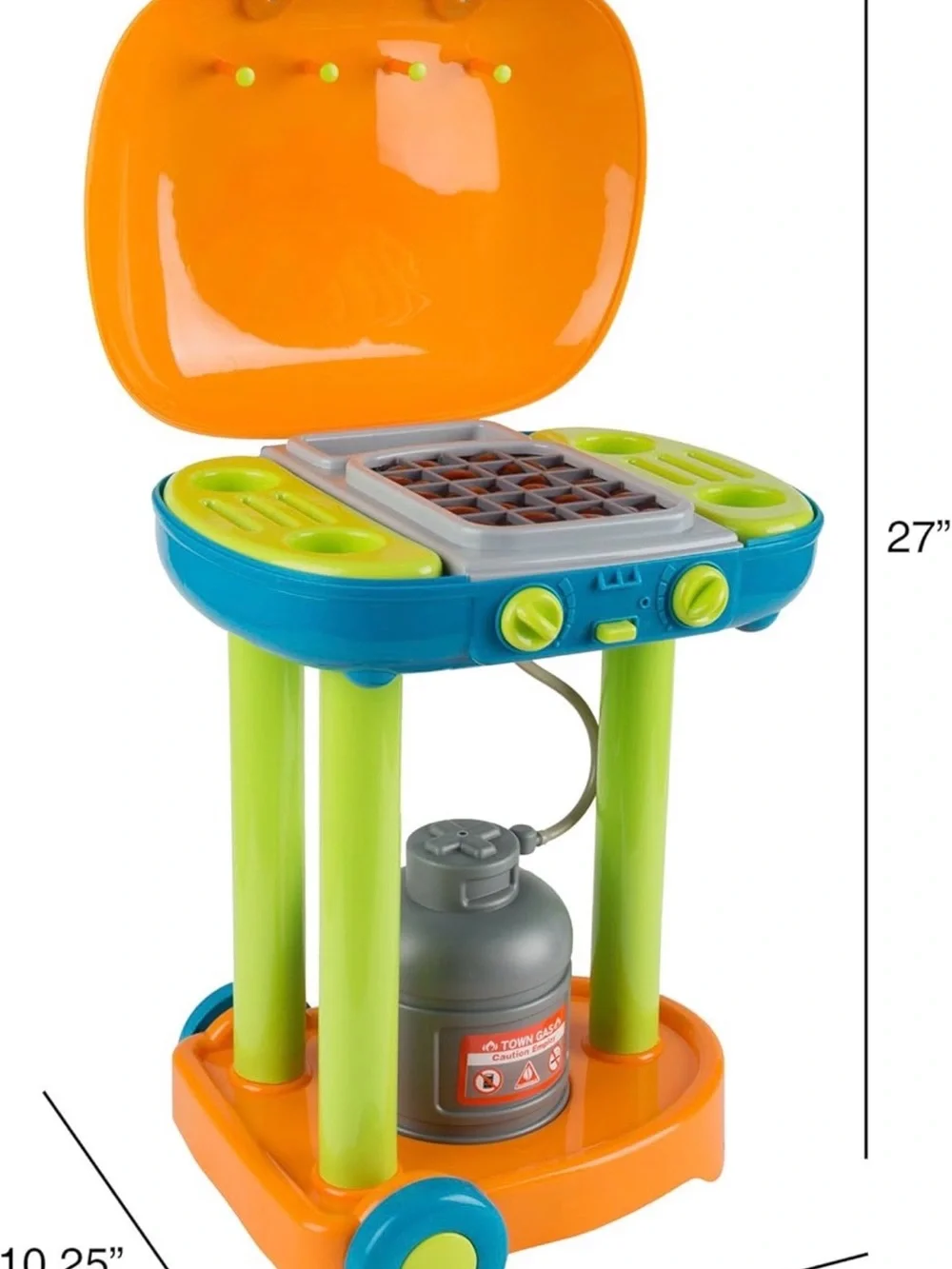 Kids BBQ Toy Kitchen Set Pretend Play Grill with Flame-Like Lights and food